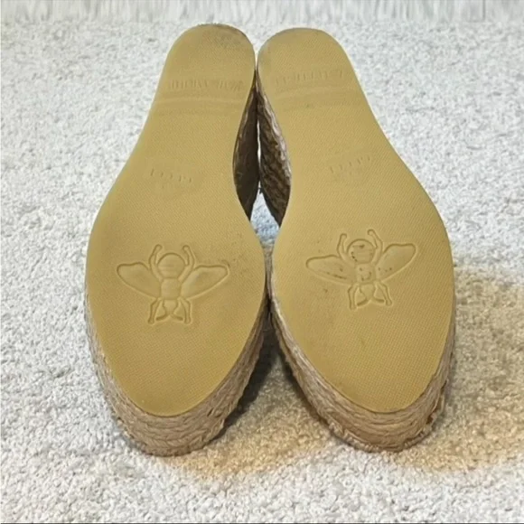 Gucci Marmont Wedge Espadrilles - Size 7.5, Tan